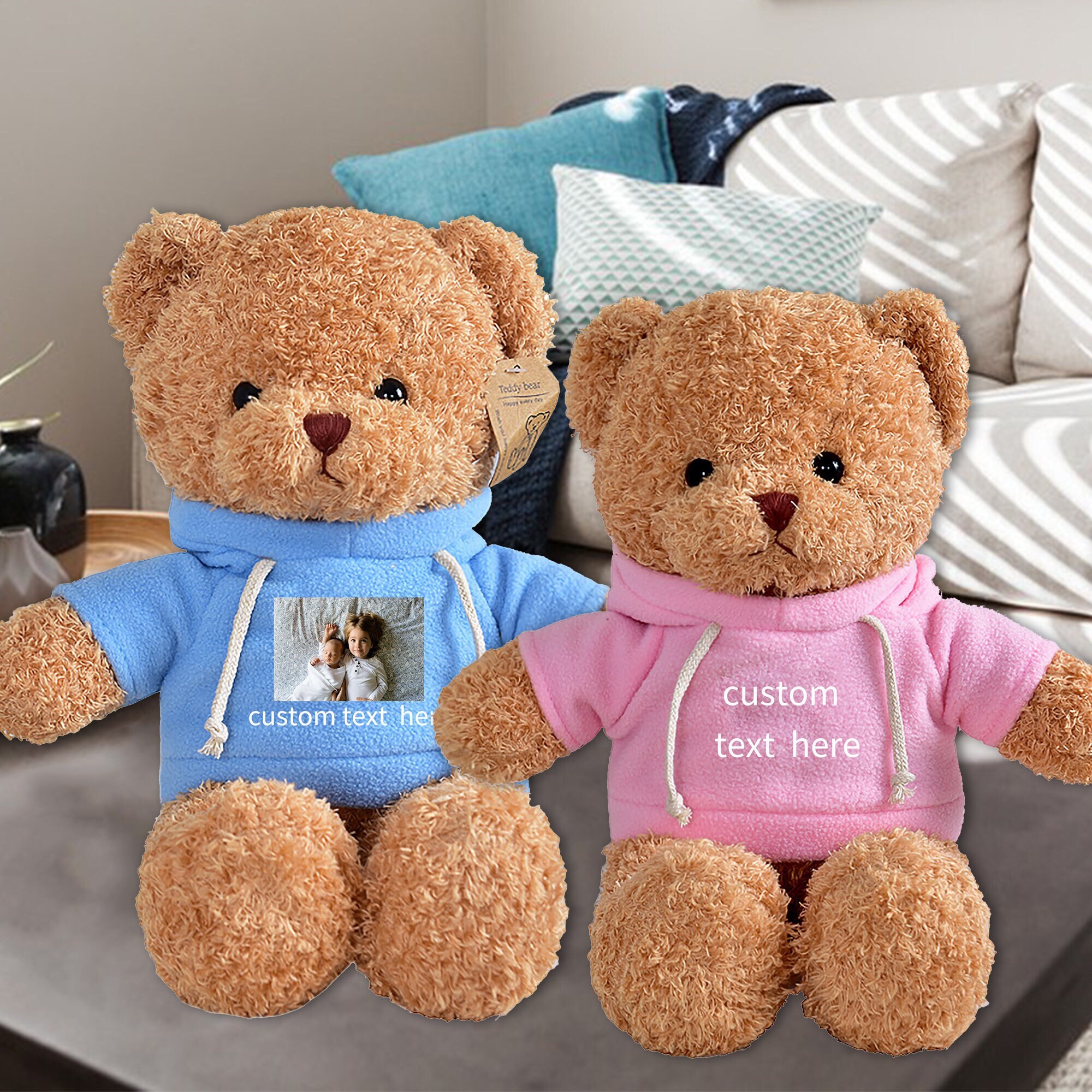 Cute Studded Denim Teddy Bear Bag Charm - Perfect Girl Accessory