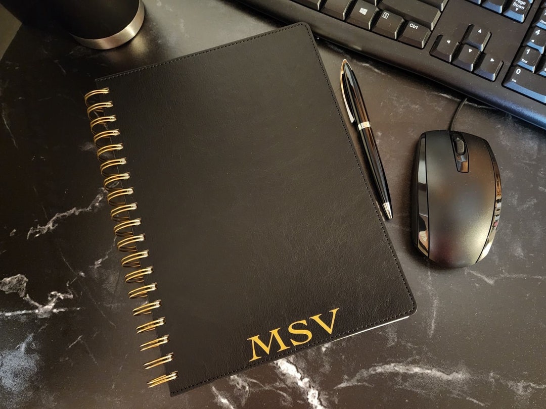 Custom Spiral Executive Journal Notebook, Personalized Spiral Vegan