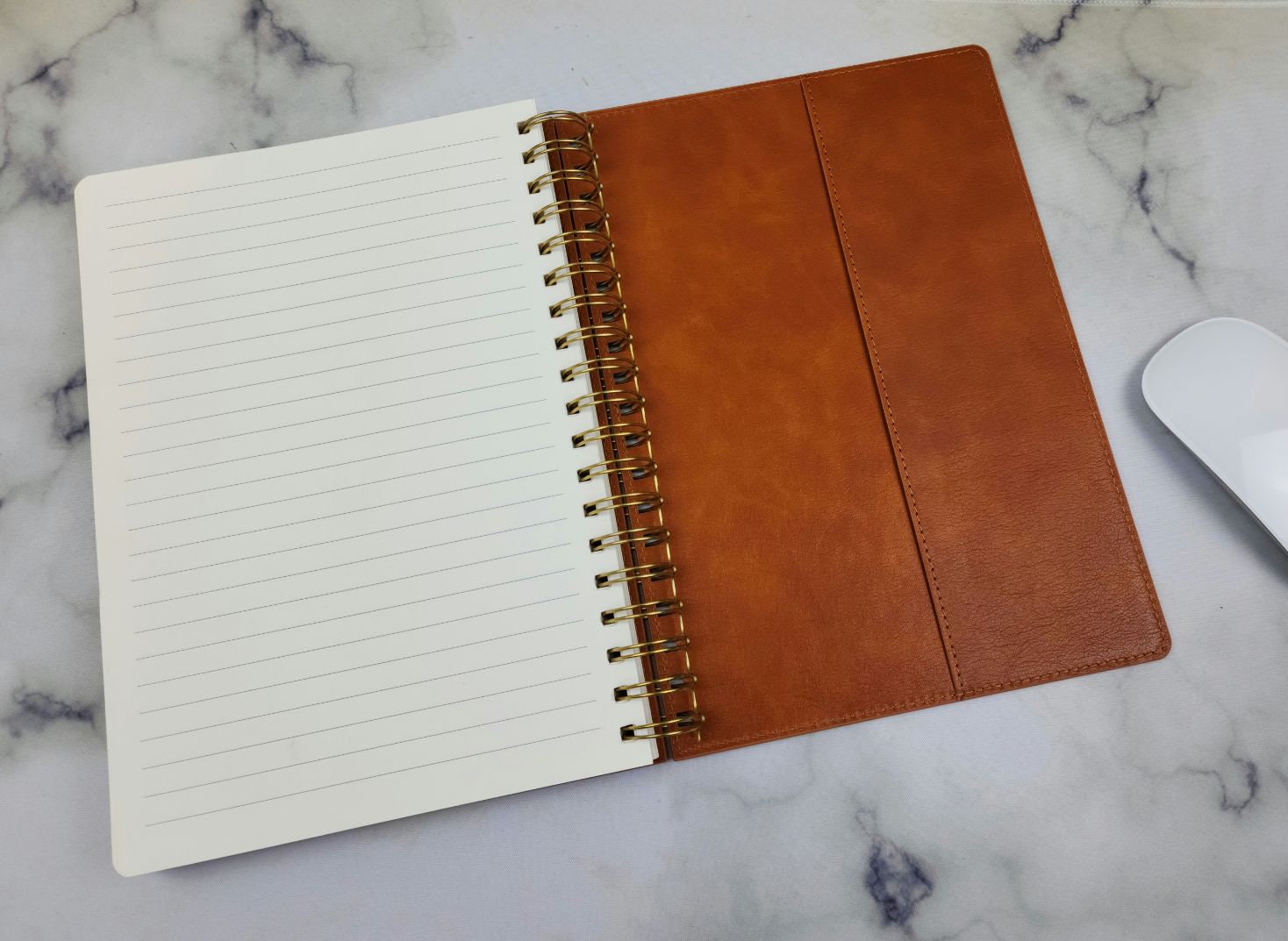 Custom Spiral Executive Journal Notebook, Personalized Spiral PU Vegan