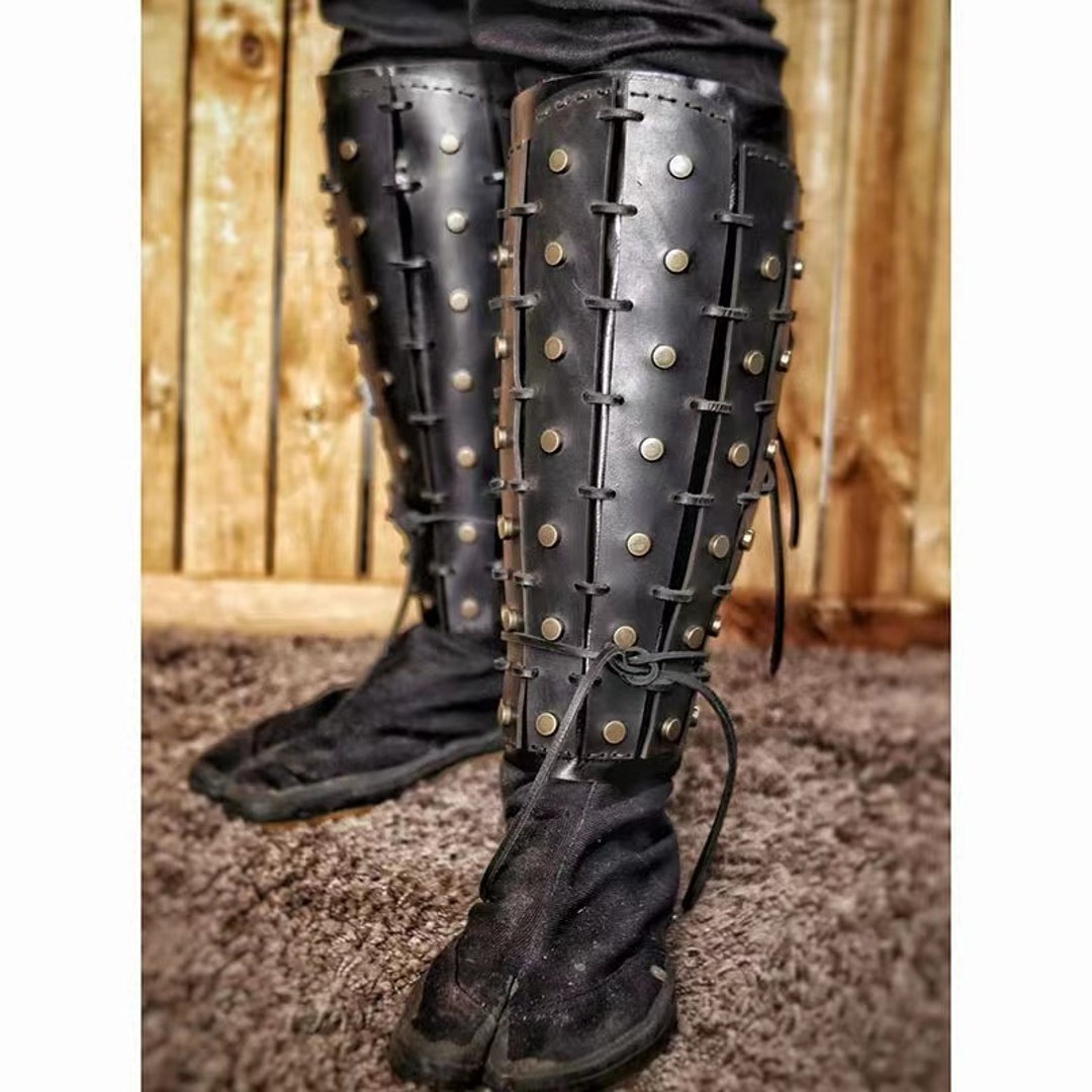 Viking Medieval Gaiters Knight Warrior Armor Boot Covers Spats Etsy