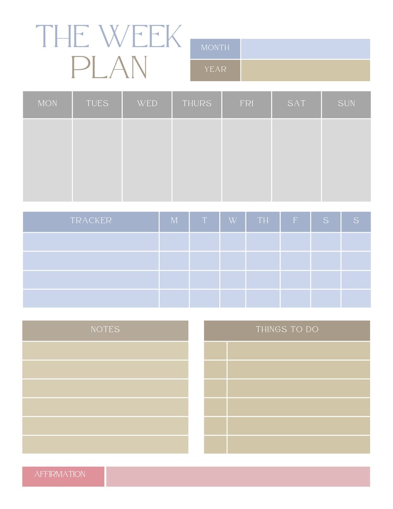 Weekly Planning Template - Etsy