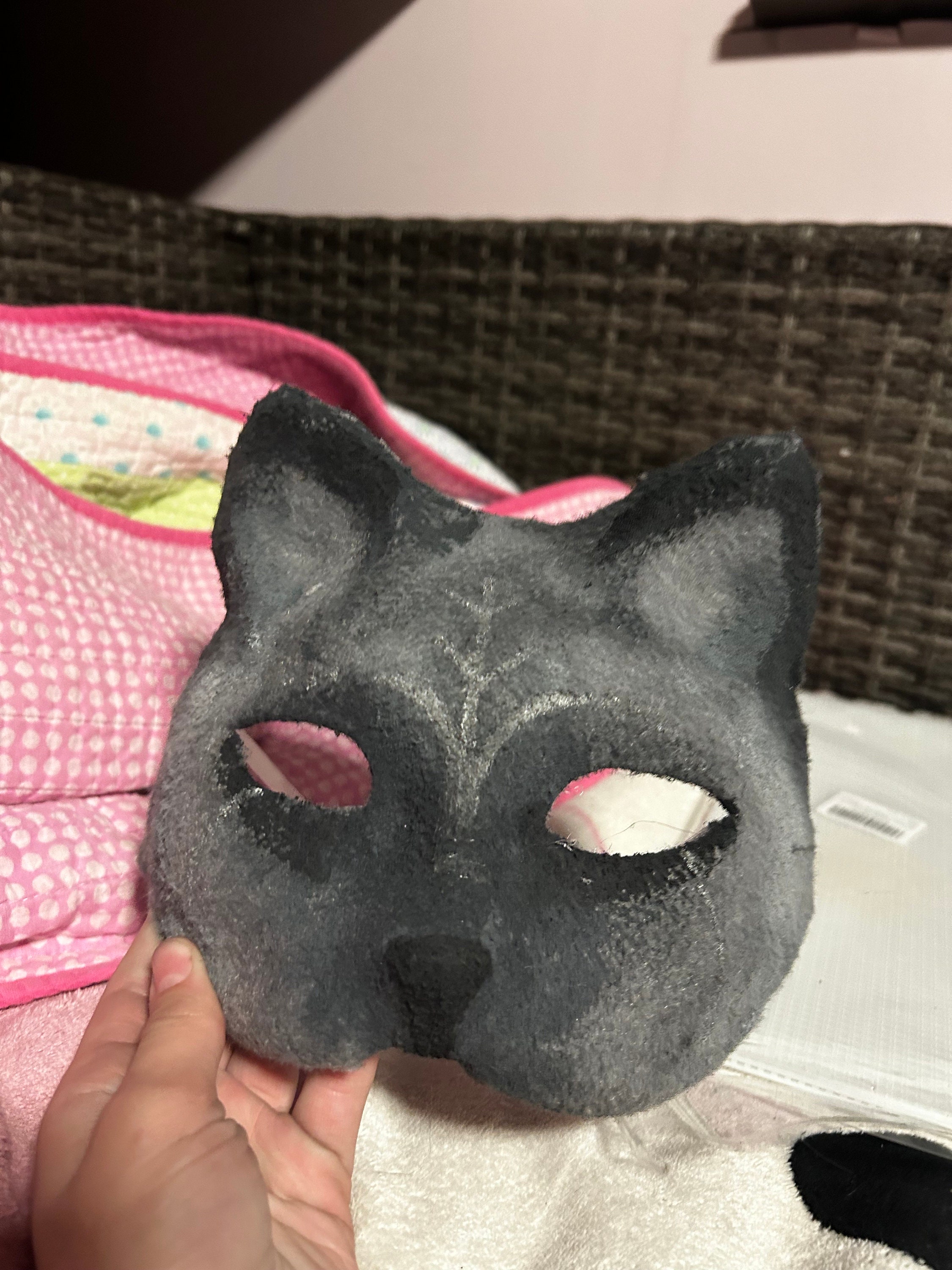 Hand Painted Felted Therian Cat Mask -  Denmark