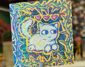 Pegatina de gato entre las espinas, arte original