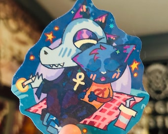 Mae and bea sticker night in the woods