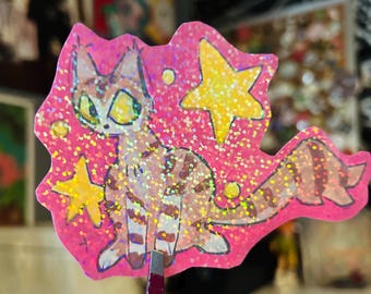 Pegatina de gato atigrado, arte original