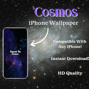 Sfondo per iPhone Cosmos / Galassia astrale viola / Sfondo estetico e galattico per dispositivi mobili IOS. (Download digitale)