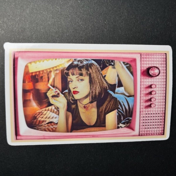 Uma Thurman - Mia Wallace - Pulp Fiction  - Retro TV Sticker - 1 Sticker