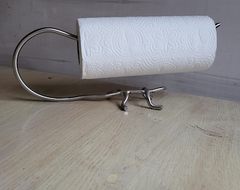 paper towel holder lizard stainless steel free standing