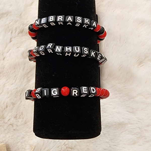 Custom University of Nebraska Cornhuskers stackable bracelets set of 3