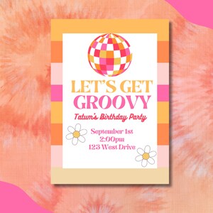 Lets Get Groovy Invitation- Disco Template