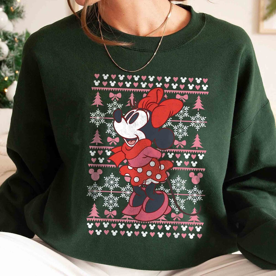 Disney Minnie Mouse Christmas Sweater Shirt Christmas Ugly Etsy