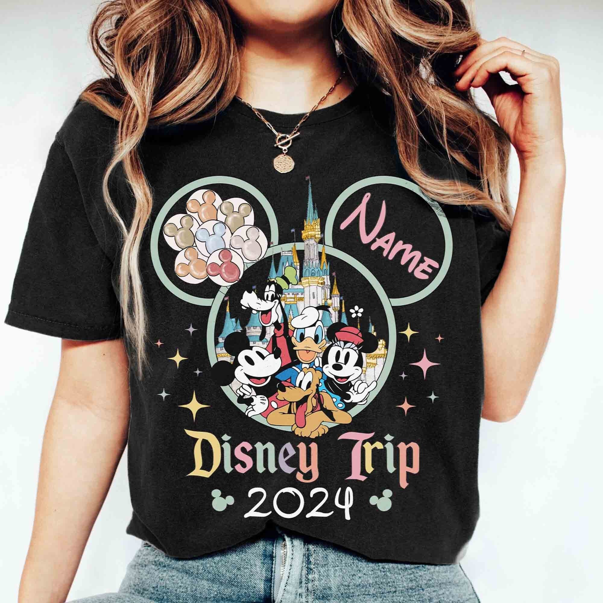 Discover Personalized Disney Family Trip 2024 Shirt, Vacation Disney Matching Shirts, First Disney Trip 2024 Shirt, Disneyworld 2024 Family T-Shirt