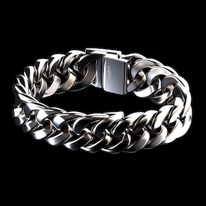 Silberfarbenes kubanisches Armband - 22 cm