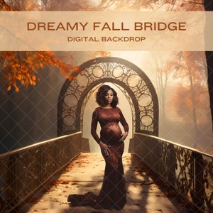 Fall bridge Backdrop, Digital Backdrop for Photography, Maternity backdrop digital, photography digital backdrop, Backdrop for photography