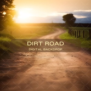 Dirt Road digitale achtergrond, gouden uur achtergrond, digitale achtergronden voor fotografie, fotografie achtergrond, Photoshop achtergrond
