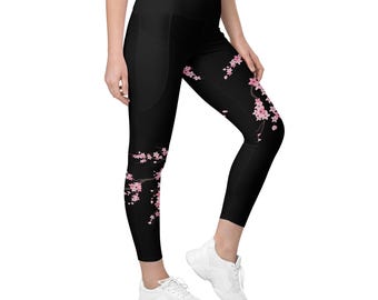 Cherry Blossom Leggings with Pockets