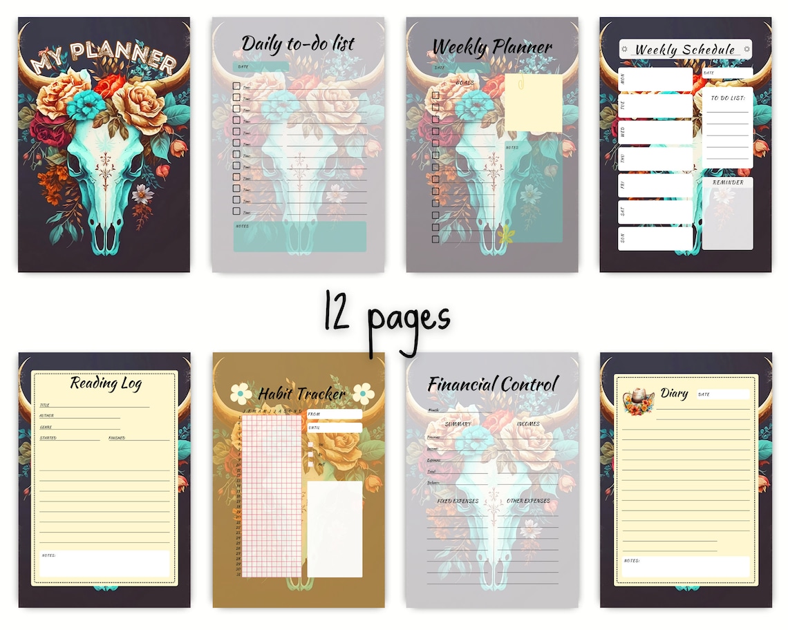 Printable Western Planner Daily Planner Weekly Planner Monthly Planner