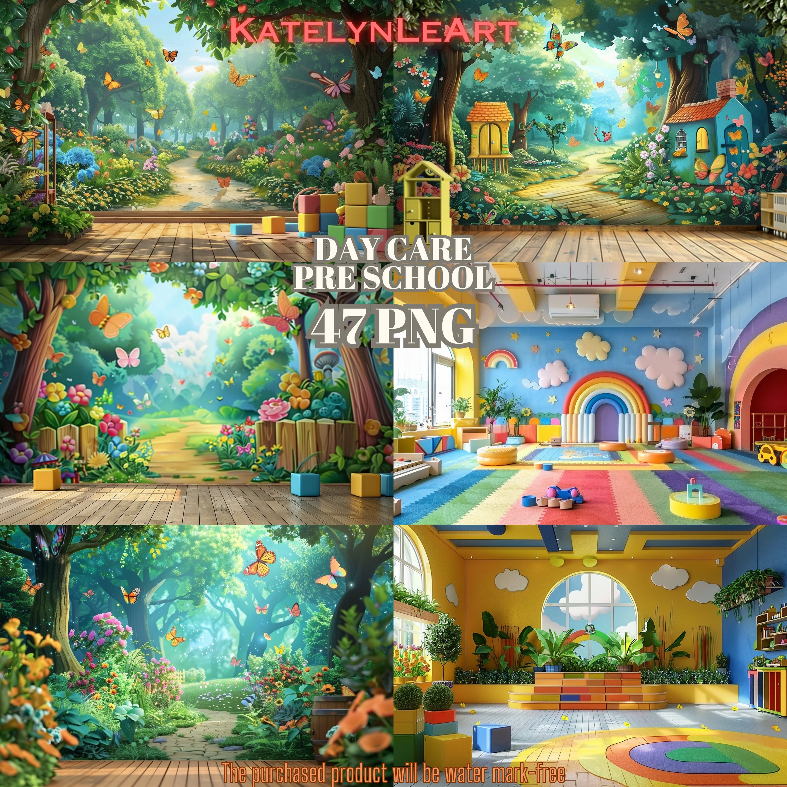 Learning Backdrops 47 Preschool Daycare Digital Backdrops: Instant Download Bundle Pack ...