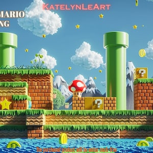 33 Super Mario Kulissen | Digitaler Download | Kinder und Kleinkind Kulissen, Photoshop Overlays, Fotografie Hintergründe