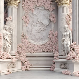 10 Pink Floral Maternity Digital Backdrops with Photoshop Overlays