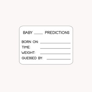 Baby Prediction Keepsake Cards | Baby Shower Games | Baby Shower Present | Custom Baby Guess Cards