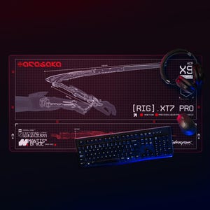Cyberpunk Blueprint Gaming Mouse Pad, 36x18in (914x457mm) | Stitched Edges | Arasaka image 4