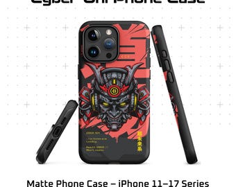 Samouraï cyberpunk coque iPhone | Protection mate double couche (iPhone 11-17)