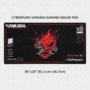 Cyberpunk Blueprint Gaming Mouse Pad, 36x18in (914x457mm