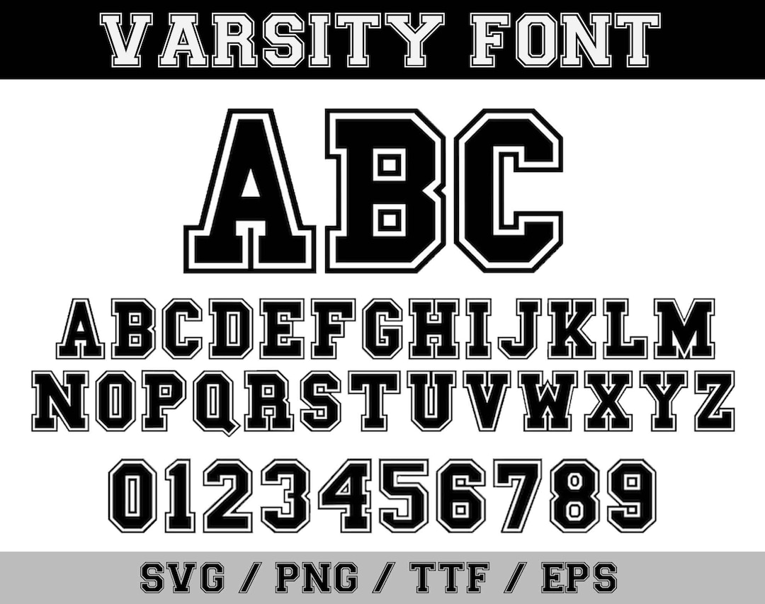 Varsity Font SVG Jersey Font Svg Sports SVG Alphabet - Etsy UK