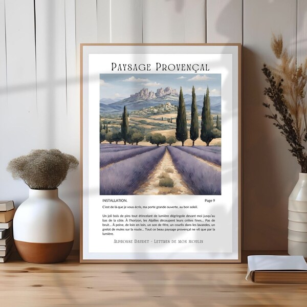 Paysage Provençal Style3 French Countryside Provence France Print Wall Art Travel Souvenir Poster French Quote Poster Vintage Trendy Art