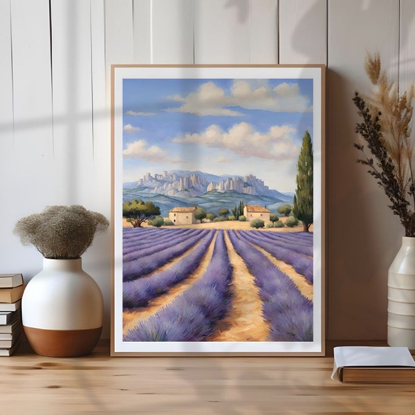 Paysage Provençal Style5 French Countryside Provence France Print Wall Art Travel Souvenir Poster French Quote Poster Purple Trendy Wall Art