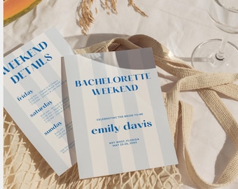 Editable Beach Bachelorette Party Invitation Template, Digital Bachelorette Weekend, Bridal Shower Invite Template, Customizable Printable