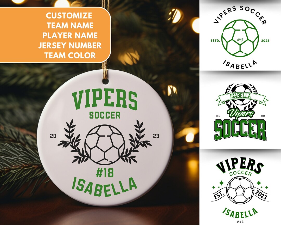 Custom Soccer Team Ornament, Personalized Soccer Coach Gift, Senior Soccer Player, Sport