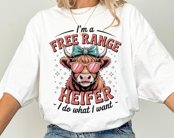 Funny Highland Cow, Funny Animal PNG Sublimation Design (Digital Download)