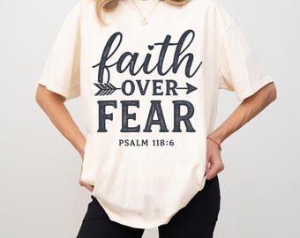 Christian PNG, Faith Over Fear Sublimation Design (Digital Download)