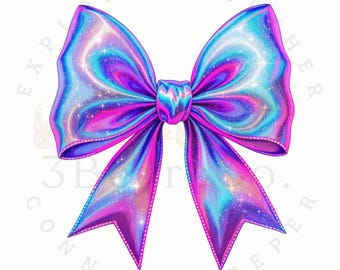 Trendy Coquette Bow:  Neon PNG  Sublimation Design (Digital Download)