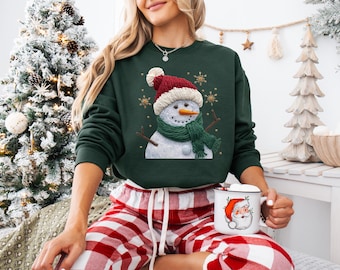 Faux Yarn Snowman PNG: Christmas Sublimation Design (Digital Download)