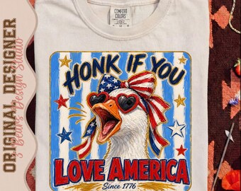 Patriotic Goose PNG | Funny 4th of July Sublimation Design (Digital Download)
