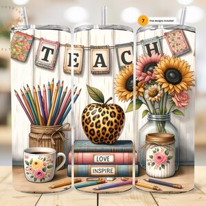 Teacher Life Tumbler Wrap: Tumbler sottile da 20 once con design a sublimazione (download digitale PNG)