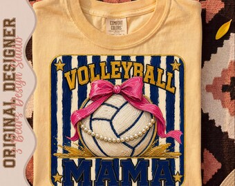 Volleyball Mama PNG | Coquette Sports Mama Sublimation Design | Game Day DTF Digital Download