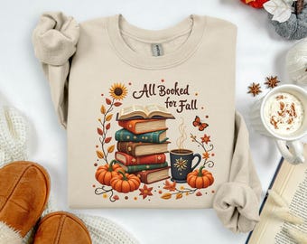 All Booked for Herbst PNG, gemütliches Herbst-Design (digitaler Download)