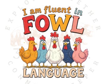 Funny Chicken PNG, Farm Animal Sublimation Design (Digital Download)