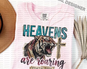 Los cielos rugen PNG, Tigre cristiano PNG, Salmo, Gráfico basado en la fe, Diseño de sublimación religiosa
