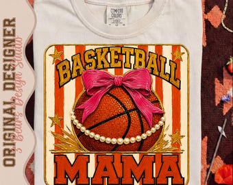 Basketball Mama PNG | Coquette Sports Mama Sublimation Design | Game Day DTF Digital Download