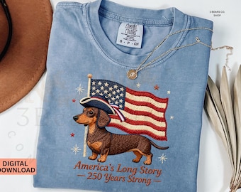 America 250 PNG, Dachshund Mom Sublimation Design (Digital Download)