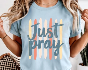 Solo ora PNG, diseño retro de rayas con temática cristiana para sublimación (descarga digital)