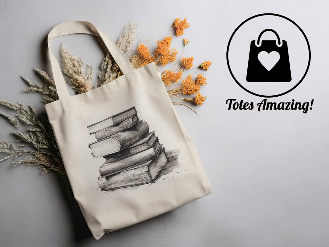 Stack of Library Books Tote Bag Aesthetic Tote Bag Cute Tote 