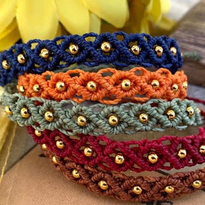 Makramee-Armbänder, Perlen-Makramee-Armbänder, verstellbares Armband, Boho-Armband, Unisex-Armband, Geschenkideen, sie, ihn, handgefertigt, wasserfest