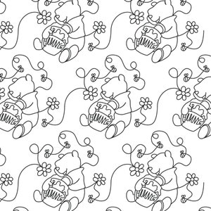 Winnie the Pooh Longarm and Embroidery Digital Download Pantograph