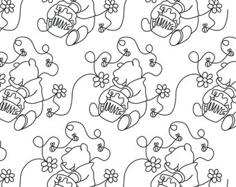 Winnie the Pooh Longarm and Embroidery Digital Download Pantograph